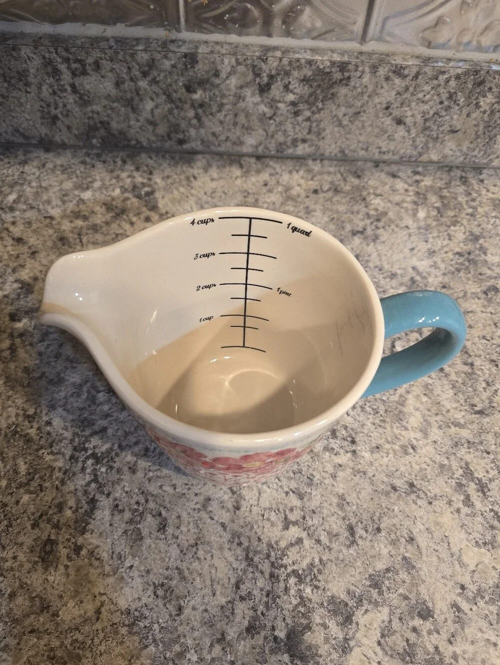 The Pioneer Woman Vintage Floral 4-Cup/ 1 Quart Stoneware Measuring Cup